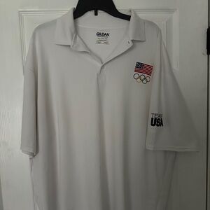 Gildan White Team USA Olympic Polo Shirt